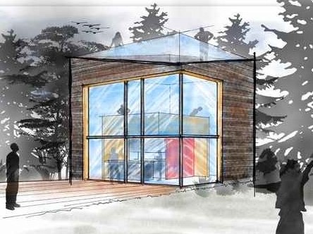 a drawing of a building